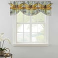 thumbnail image 2 of Tie Up Valances for Windows, Vintage Dragonfly Adjustable Valance Curtains Window Treatment for Living Room, Chic Country Yellow Animals Wood Grain Rod Pocket Kitchen Curtains & Drapes 42x12 Inch, 2 of 9