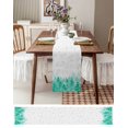 thumbnail image 6 of Table Runners 70 Inches Long Dress Scarves, Teal Green Christmas Farmhouse Coffee/Dining/Kitchen Table Decor, Holiday Table Runner, Winter Snowflake Abstract Forest Tree 13x70 Inch, 6 of 7
