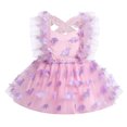thumbnail image 2 of IDOPIP Toddler Baby Girls Butterfly Tutu Dress Summer Sleeveless Backless Lace Princess Dress, 2 of 7