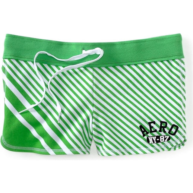 Aeropostale Womens Aero Ny 87 Stripe Athletic Sweat Shorts, Verde, Grande Aeropostale Sudor