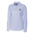 thumbnail image 2 of Women's Cutter & Buck  Light Blue ETSU Buccaneers Vault Stretch Oxford Stripe Long Sleeve Tri-Blend Button-Up Dress, 2 of 3