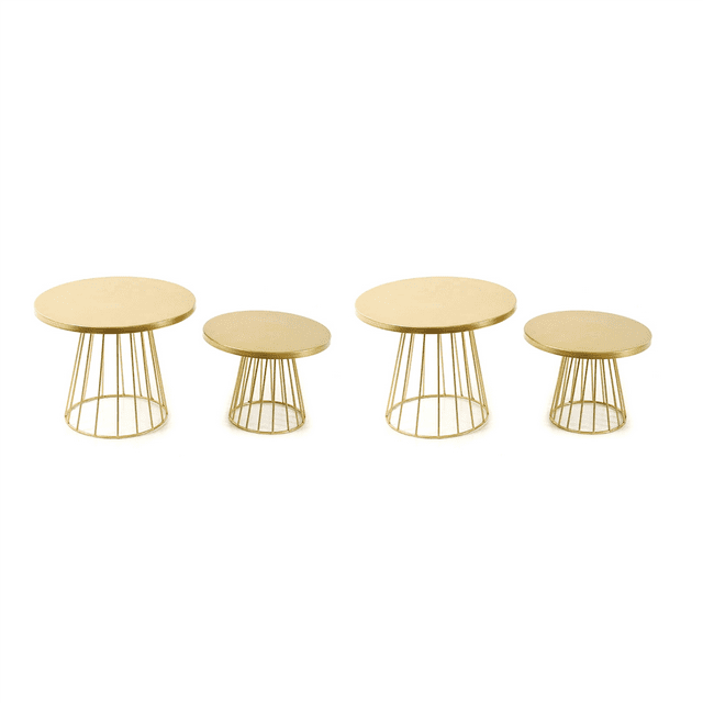 4Pcs Metal Cake Stands,8/10 Inch Pillar Style Cupcake Display Stand Dessert Tray Pie Plates for Bakeware, Wedding, Party