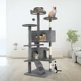 thumbnail image 3 of BuySphere Cat Tree 54 Inch Cat Tower Condo Cat House for Indoor Cats,Multifunctional Activity Center w/Cat Scratching Posts Stand Funny Toys for Kittens Pet Play House,Light Gray, 3 of 14