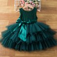 thumbnail image 3 of Ulitacool Girls' Dresses 2-3 Years Children Sleeveless Bowknot Embroidery Dresses Dress Trend Girl Clothing Green, 3 of 7