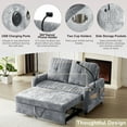 thumbnail image 5 of Euroco Convertible Chenille Sofa Bed with USB Charging Ports, Adjustable Backrest, Cup Holders & Pull-Out Design – Modern Loveseat Sleeper with Side Storage for Small Spaces, 5 of 8