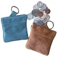 thumbnail image 4 of Cowhide Leather Coin Purse Change Holder Squeeze Spring Closure w Key Ring, 3.0" by 3.25", 4 of 4