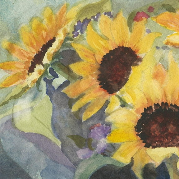 Art.com Sunflowers in Watercolor I Art Print by Sandra Iafrate, 24" x 24"