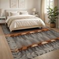 thumbnail image 3 of ODIKA 8'x10' Washable Area Rug Non-Slip Chair-Friendly Mat Wilderness Mountain Scene With Pine Forest And Deer Bear Motif Cabin Flowing for Dining Room, Large Office, Lounge, 3 of 7