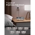thumbnail image 2 of Reloj digital Roxicosly de 8,7 pulgadas con espejo LED y alarma con 2 puertos USB, 2 of 7