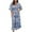 Blue jumpsuits for women, variant on Wycnly Womens Jumpsuits Fashion Elastic Waist Loose Wide Leg Long Jumpsuits Dressy Trendy Geometric Print V-Neck Elbow-Length Maxi Rompers for Women