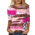 thumbnail image 1 of WEAIXIMIUNG Women's Long Sleeve T-Shirts Loose Fit Tops for Womens Casual Summer Tops Three Quarter Sleeve Round Neck Tee T Shirt St Patricks Day Printed Loose Side Split Tunic Blouse, 1 of 4