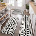 thumbnail image 2 of White Geometric Zigzag Circle Pattern Kitchen Rugs Sets Of 3,Kitchen Runner Rugs Non Skid Washable,Decorative Kitchen Floor Mats for Kitchen,Sink,Laundry,17"x30"+ 17"x47" + 17"x59", 2 of 6