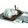 thumbnail image 2 of Home Basics 3 Pieces Rust-Resistant Vinyl Dish Drainer with Self-Draining Drip Tray, Brown, 2 of 6