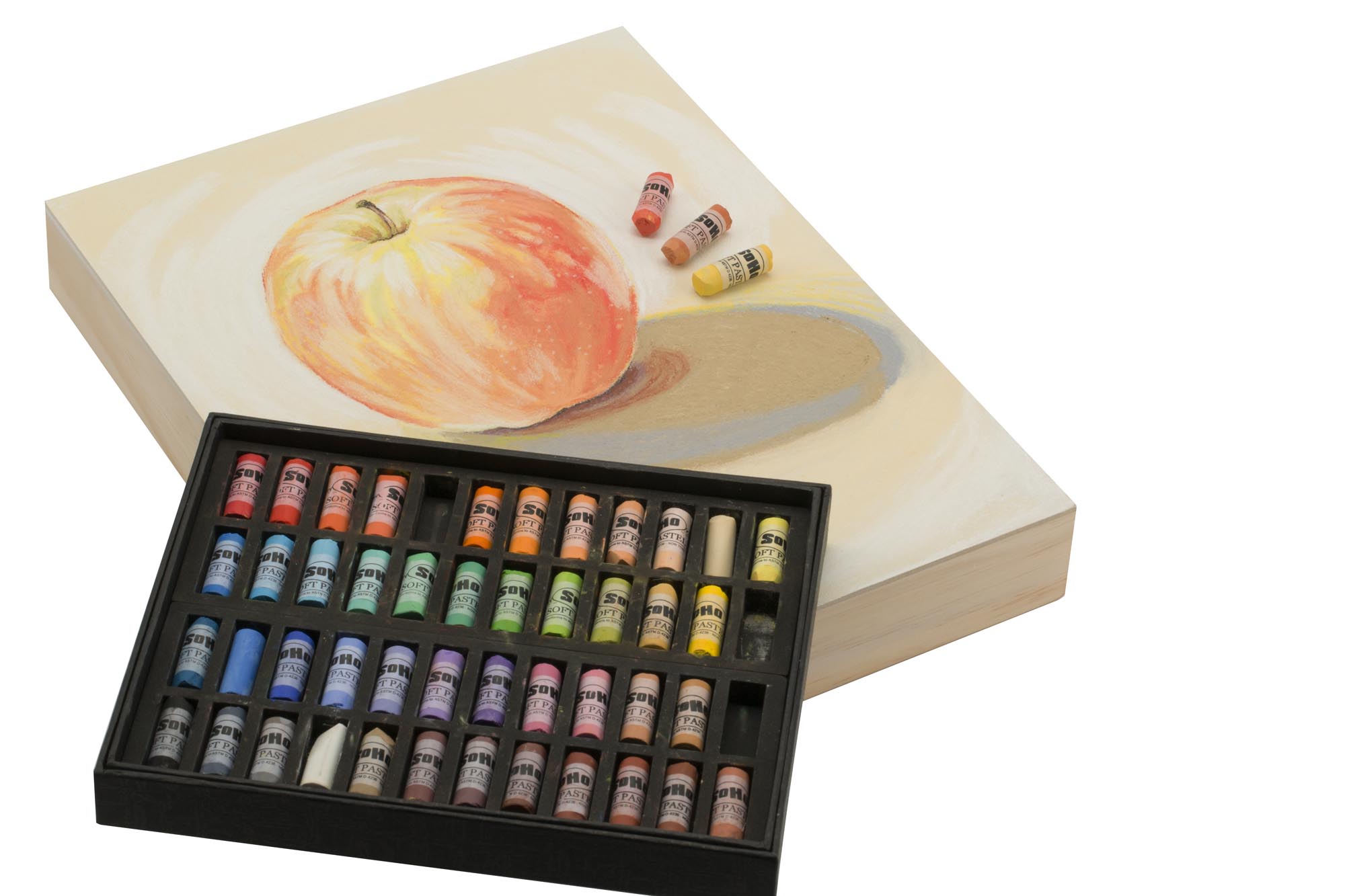 SoHo Urban Artist Soft Pastels Set of 48 Unique, Vibrant Colors - Half Stick 1.3" Long, Soft Pastels for Artists, Velvety Texture, Lightfast, Perfect for Layering & Blending