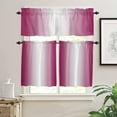 thumbnail image 2 of Kitchen Curtains Set, Rose Red Ombre Kitchen Curtains and Valances Set, Farmhouse Red Gradient Aesthetics Rod Pocket Tier Curtains 36 Inch Length for Cafe/Bedroom Windows, 2 of 6