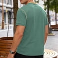 thumbnail image 4 of CBASIHI Henley Shirts for Men with Pocket- Classic Short Sleeve Fashion Casual Summer Mens Lightweight T-Shirt Green Size 2XL, 4 of 9