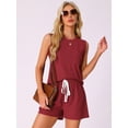 thumbnail image 2 of DARING DIVA Sleeveless Summer Waffle Knit Pajamas Tank Top L Red, 2 of 7