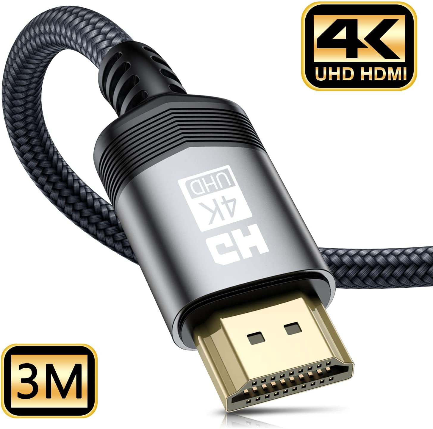4K 60Hz HDMI Cable 10ft,sweguard High Speed 18Gbps HDMI 2.0 Cable 30AWG