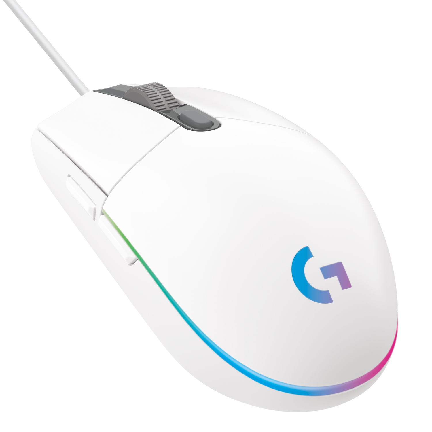 Logitech G203 LIGHTSYNC Wired Gaming Mouse, 8,000 DPI, Rainbow Optical Effect LIGHTSYNC RGB, 6 Programmable Buttons, White