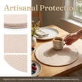 thumbnail image 6 of Unique Bargains Placemats Set of 4 Cotton Round Placemats for Dining Table Khaki, 6 of 7