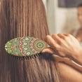 thumbnail image 4 of Bohemian Style Detangler Hair Brush, Earthy Artistic Pattern Paddle Comb for Wet and Dry Hair, Gentle Scalp Massage for Women and Teens, 4 of 8