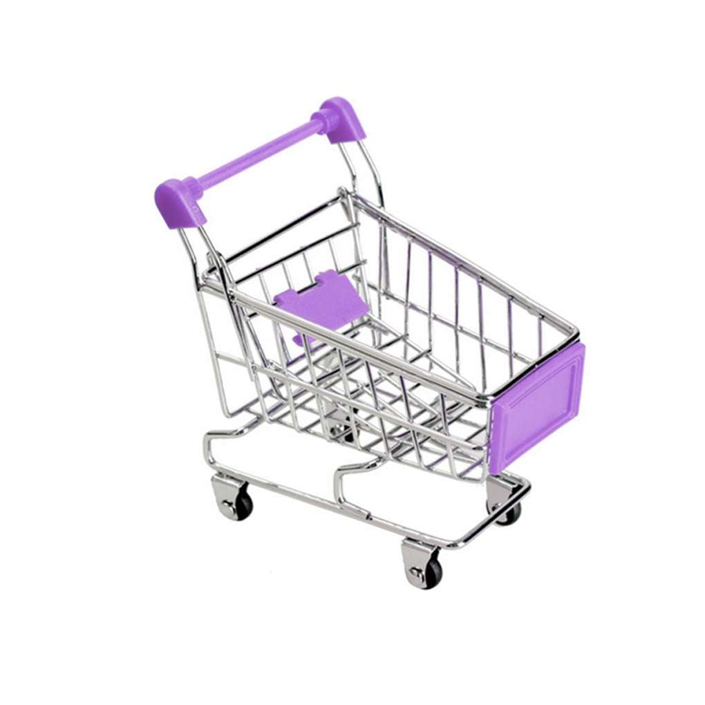 Creative Supermarket Mini Shopping Cart Trolley Metal Simulation Kid Toy#^ 