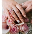 thumbnail image 3 of Ivy & Bauble Rose Gold Plated CZ Half Eternity Wedding Ring Band for Women, 2mm, Size 8, 3 of 4