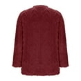 thumbnail image 6 of Women's Fleece Sherpa Tops Long Sleeve Fuzzy Warm Tunic Tops with 2 Pockets Lounge Loose Home Pajamas Winter Outfits (XL, Wine), 6 of 7
