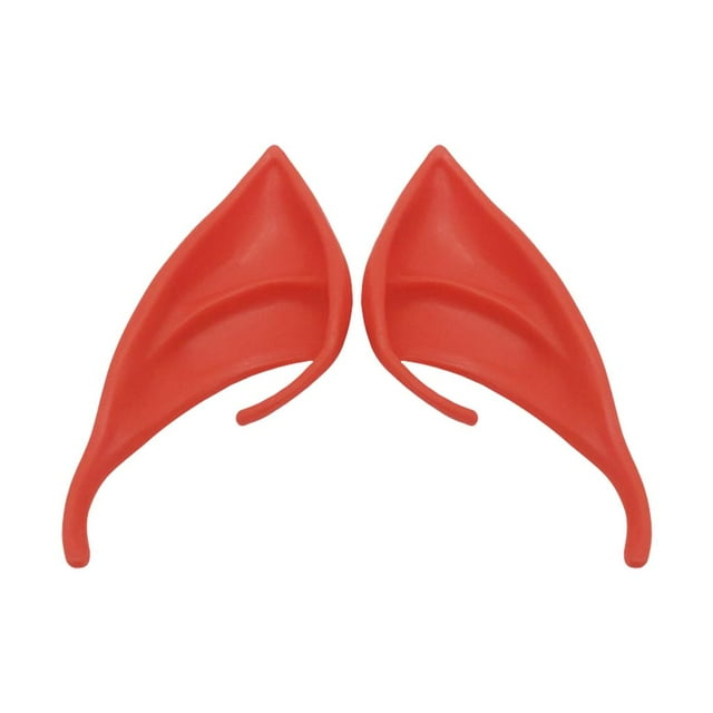 1 par de orejas de elfo de hada suaves para disfraz de duende elfo, orejas de simulación para fiesta de Halloween Rojo 10cm
