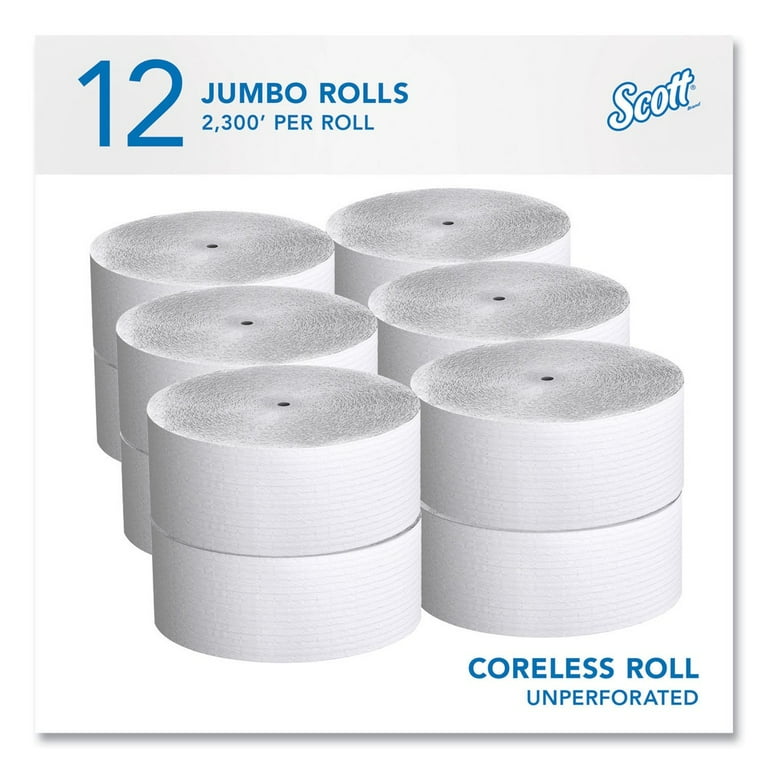 Essential Coreless JRT, Septic Safe, 1-Ply, White, 3.75 x 2,300 ft, 12 Rolls/Carton Essential Coreless JRT, Septic Safe, 1-Ply, White, 3.75 x 2,300 ft, 12 Rolls/Carton