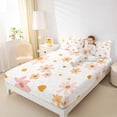 thumbnail image 4 of Homewish Vibrant Flower Floral Bed Sheets, Cartoon Cherry Blossoms King Sheets, Teens Kids Boys Girls Sheet Set, Ultra Soft Bedroom Decor, 4 Pieces, 4 of 7
