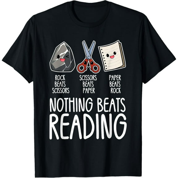 Rock Paper Scissor Nothing Beats Reading T-Shirt tee
