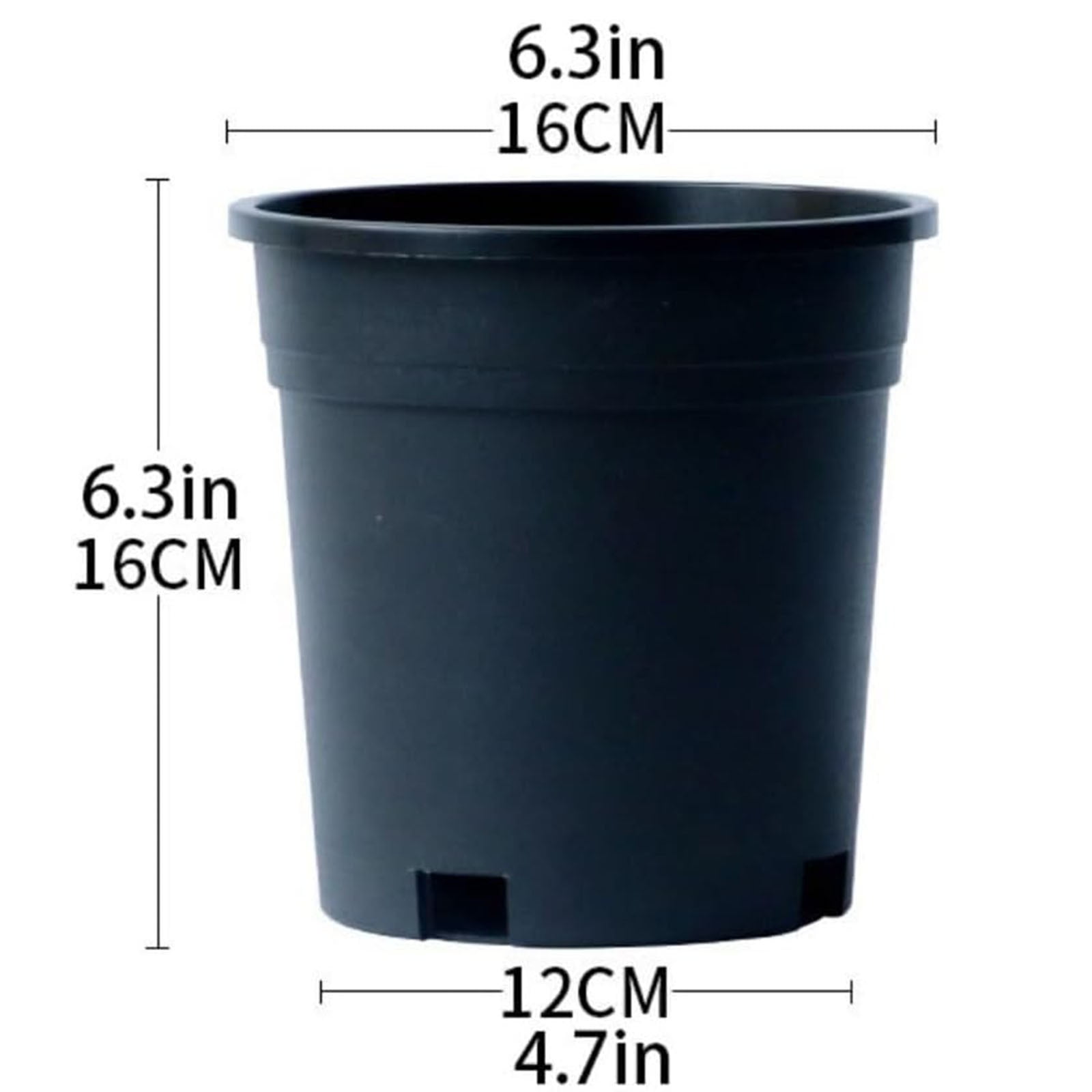 LYINGF Plant Pots Plastic Flower Pots Green Plant Potted Plants Balcony Flower Pots Gardening Plastic Planters - Ideal for Stocking Stuffers or Home Christmas Decorations - Black