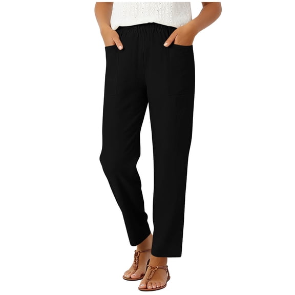 PYGNJK Women's Straight Leg Pants Yoga Pants High Waisted Casual Dress Pants With Pockets