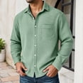 thumbnail image 2 of Casual Knit Shirt Long Sleeve Button Down Formal Business Wear Comfortable Lightweight Breathable Fabric, 2 of 2