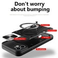 thumbnail image 3 of Heavy Duty Case for iPhone 12 Pro 6.1 inch, Camera Lens Sliding Cover with Hidden Bracket Magnetic Car Mount Holder, Rugged PC+TPU Hybrid Military Grade Shockproof Lens Protection Case,Black, 3 of 12