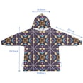 thumbnail image 7 of Multicolor Ethnic Geometric Pattern Blanket Hoodies for Kids 6-13YR Oversize Wearable Blanket Hoodies for Boys Girls Teens, 7 of 7