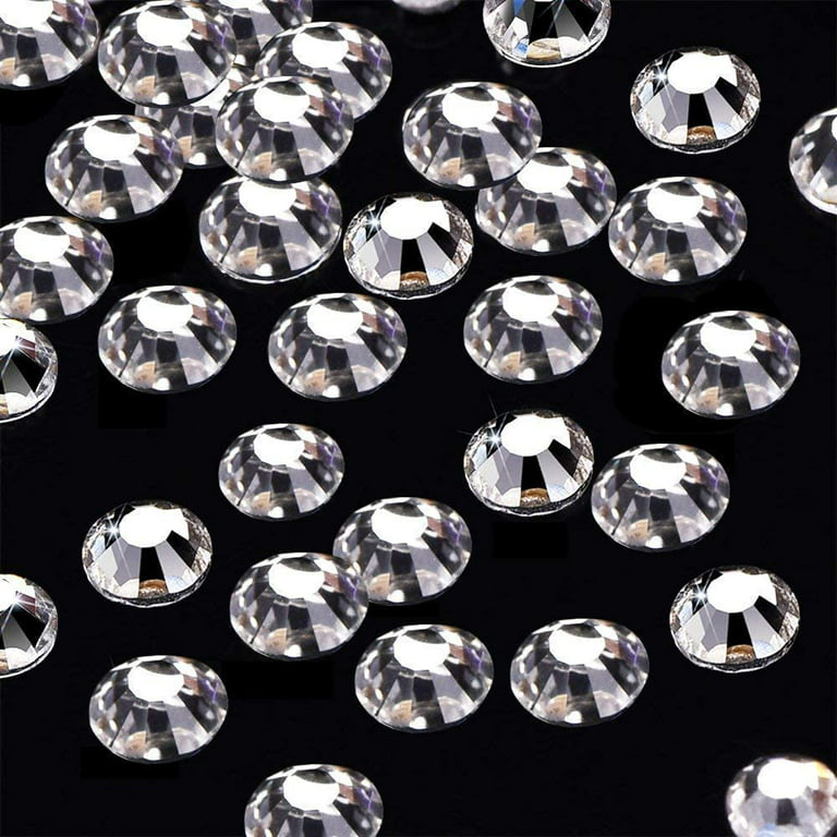 1440 Pieces 4.0mm Clear Crystal Flat Back Brilliant Round Rhinestones Glass  Stones Glitter Gems Transparent Faux Diamond (Clear) 