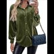 thumbnail image 3 of Cárdigan de Terciopelo de Larga de Invierno para Mujer, Blusa Informal con Botones, Blusas para Mujer Rojo L, 3 of 9