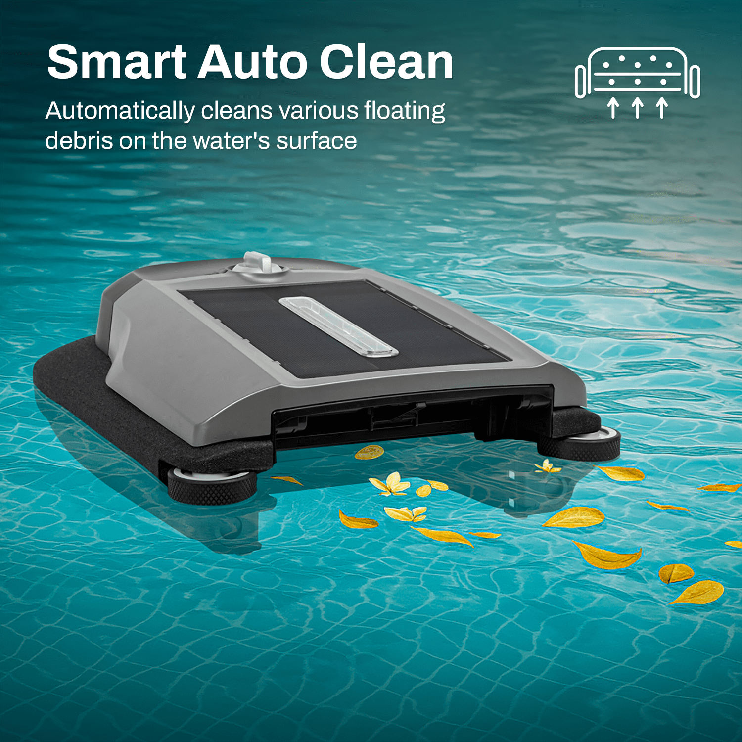 Betta Flex Solar-Powered Robotic Pool Skimmer – Cordless with Dual Cleaning Modes, Soft-Touch Pool Protection. Compatible with Infinity Edge, In-Ground & Above-Ground Pools (Grey)