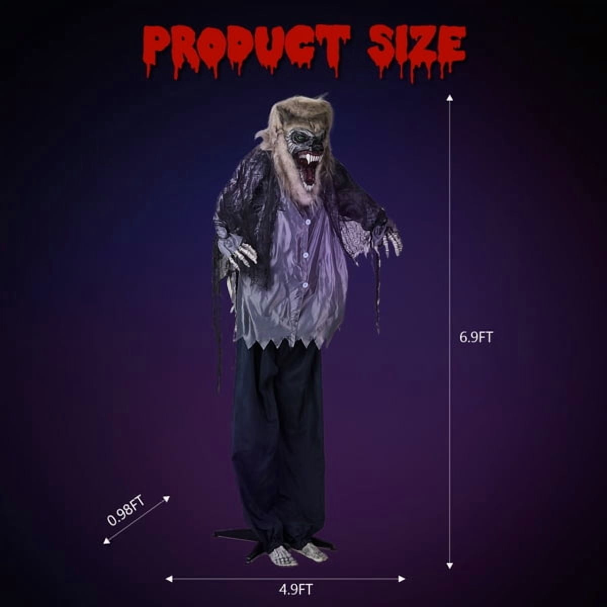 6.9FT Halloween Standing Decoration, Sensor-Activated , Waterproof Polyester for Yard/Garden