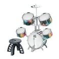 thumbnail image 3 of Batería para niños principiantes, instrumento de percusión musical de PVC con iluminación Borde plateado, 3 of 9