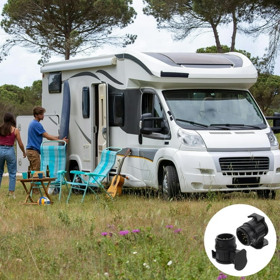 FRCOLOR 2pcs Trailer Electrical Connector Adapter Towing Plug Adapter 13 Pin to 7 Pin Trailer Plug Converter for RVs Caravans and Trucks