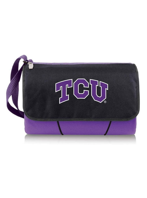 Purple TCU Horned Frogs Outdoor Picnic Blanket Tote