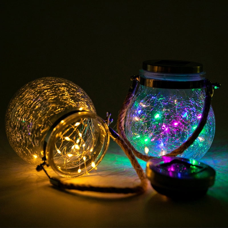 Decorative Solar LED Glass Light Garden Lighting, LED Garden Lighting, 2 Pack LED String Lights, Solar Lamp Decoration for Christmas, Parties, Festivals