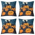 thumbnail image 1 of Erosebridal Halloween Pumpkin Throw Pillow Covers 20x20 Set of 4, Black Cat Pillow Cases for Couch, Gothic Bat Cushion Covers 20x20, Cushion Covers Bedroom Decoration, 1 of 7