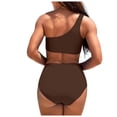 thumbnail image 4 of Women's High Waisted Bikini Sets for Women Tummy Control Swimsuits Neon Two Piece V Neck Drawstring Bathing Suits Gibobby(XXL,Coffee), 4 of 9
