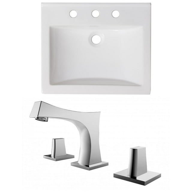 American Imaginations 21-in. W 3H8-in. Ceramic Top Set In White Color AI-18187
