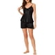 thumbnail image 5 of INSPIRAR CHIC Conjunto de Pijamas de Seda Satinada para Mujeres de 4 Piezas, Top de Cami, Bata de Encaje, Conjuntos S Negro, 5 of 6