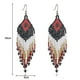 thumbnail image 2 of Pendientes de borlas de cuentas largas - Cuentas de colores boho Pendientes de borlas de cuentas hechas a mano, 2 of 5